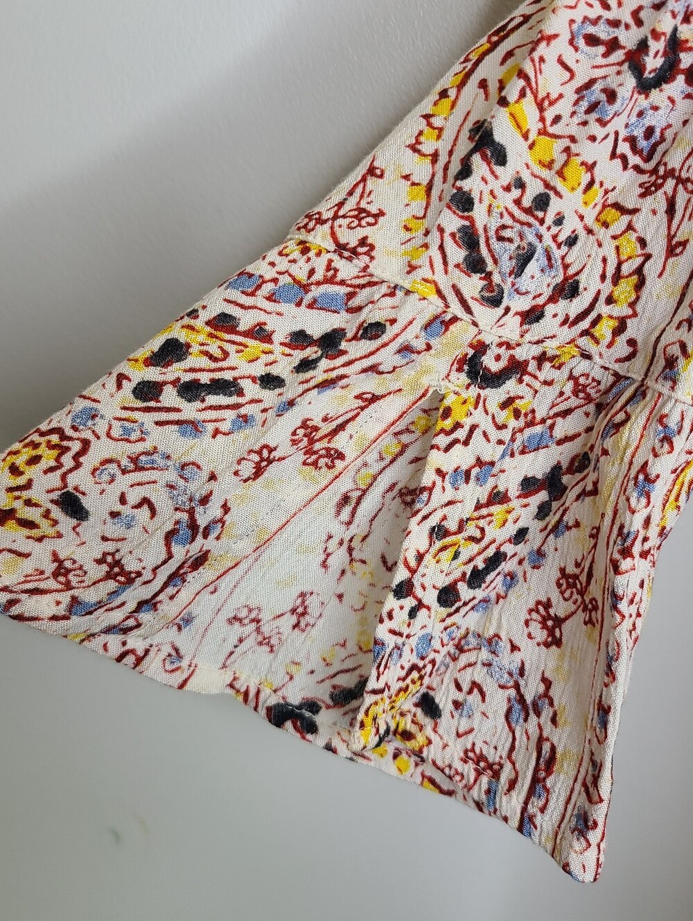 Billabong Paisley Print Tassel Tunic Top Shift Dress White Rayon XS Small - Picture 7 of 15